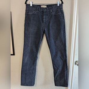 Madewell Men's Slim Corderoy Pants Size 32 Waist, 30 Length Blue Gray Color